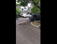 Guy rides bicycle homemade wood ramp fail 