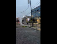 Person spins with sewer steam for video