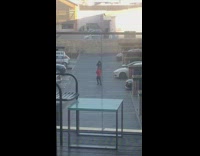 Man dance parking lot music video