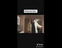 Pimp with purple durag and cane dances to song in kitchen