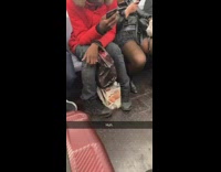 Guy with sex toy box on the subway