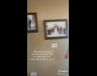 Dad reacts to son in law dressing up as him 