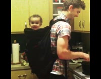 Zelda baby girl inside backpack