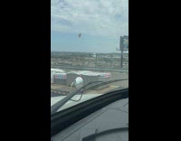 Pallets of concrete on tow truck 