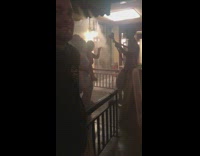 Guy two girls dance bar smoke night