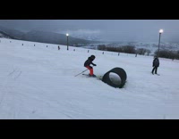Collab scorpionmasters - Kid skis into a metal barrel and scorpions into the snow