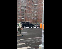 Person wearing fairy wings skating while selling cookies 