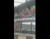 Train passes by fast and furious billboard 