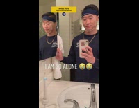 Guy does fave trivia quiz in mirror