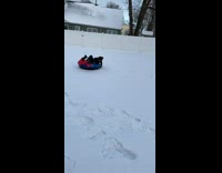 Girl on tube crashes into baby boy 