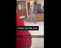 Guy uses emergency classroom lab shower water burn 