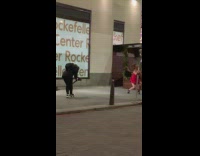 Woman with very animated dance routine for video shoot