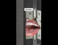 Guy sneaks in keys door dog sing