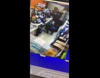 Security camera girl employee gets robbed guys