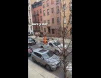 Drummer performs on truck 
