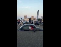 Man drives customized top half only car