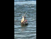 Shanty art boat sailed with people onboard