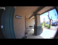 Kid opens door for aunt wearing mask