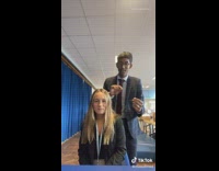 Guy invisible string prank girl school uniforms