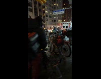 Delivery guys waits outside store before Superbowl