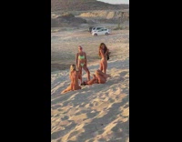 Four women bikini angles for butt photo shoot