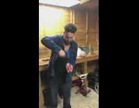 Collab SendItOfficiall - Guy drills hole in beer can shotgun