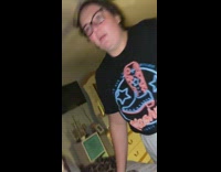 Girl massage gun on forehead