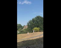 Girl white tube pants twerk dance park 