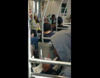 Guy flips everyone on train off 