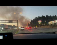 Highway side fire accident caught a car