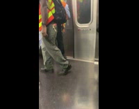 MTA workers seal subway train doors 