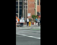 Guys on the street boycotting circumcision