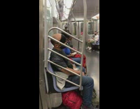 Man wears black covid mask over eyes