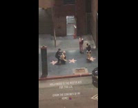 people handstand jump hollywood stars floor