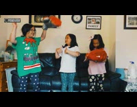 Three sisters do a tickle challenge at home