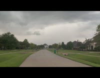 Lightning storm on Louisiana neighborhood street overcast