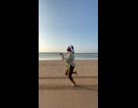 Guy rides different things on shore 