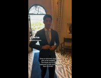 Man preparing pick up line at wedding 