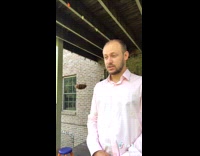 Black helmet guy runs around on fire 