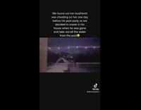 Womans boyfriend cheats, removes water from pool