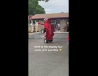 Fake car transformer scares girl fake drive by 