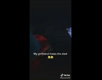 Guy plays prank on girlfriend in shower turns off light