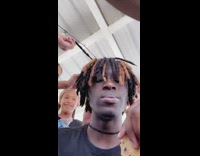 Children laugh and play with black hair 