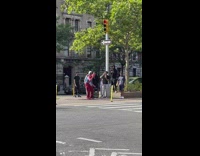 Spiderman entertains New Yorkers by singing and dancing 