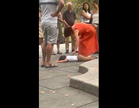 Kid lays flat down at the park