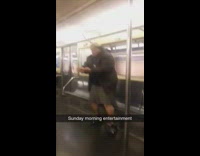 Guy on subway with cash money 