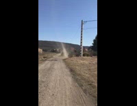 Small tornado forms up on the walkway