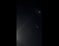Guy react to meteor falling satellite night sky