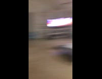 Brown monkey greets guy pink squeaky toy 