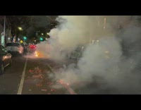 Fireworks go off in the middle of the street 